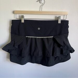Lululemon Women Presta Ruffle Athletic Retro Basic Skirt Black US 8
